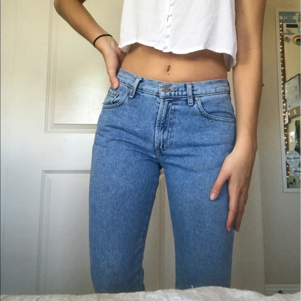 cute flare jeans with embroidered flower detail